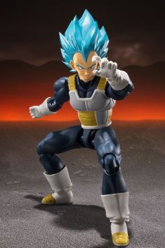 S.H.FIGUARTS DRAGON BALL: SUPER - SUPER SAIYAN GOD SUPER SAIYAN VEGETA (S.H.F 15TH ANNIV. VER.) EXCLUSIVE ACTION FIGURE BY BANDAI TAMASHII